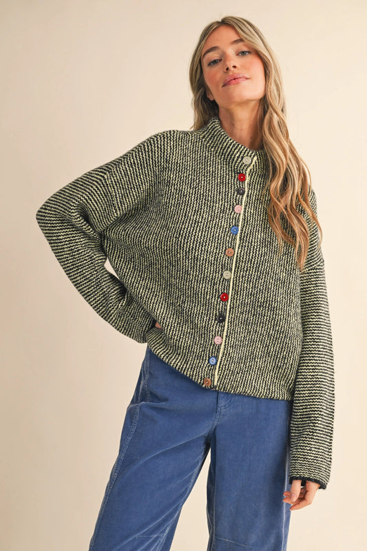 tate striped cardigan
